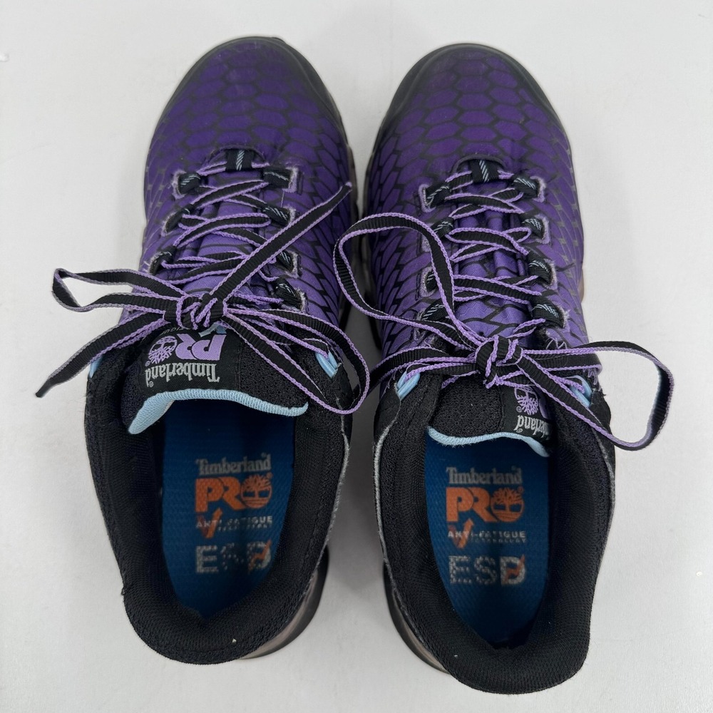 Timberland Pro A1791 Work Shoes WOMENS Black Purple Lace Up Comp Toe SIZE 9 - Picture 5 of 15